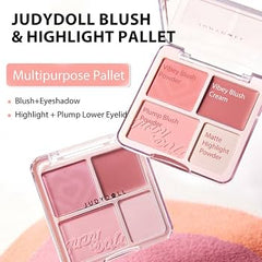 Judydoll 4 color blush & highlight palette