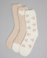 R&B 3 Pack Printed Winter Socks Beige (FREE SIZE)