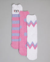 R&B 3 Pack Printed Winter Socks Purple (FREE SIZE)