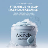 Arencia Fresh Blue Hyssop Rice Mochi Foaming Cleanser with Bentonite Clay for Oily Skin