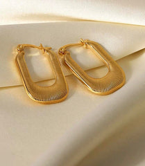 18K Gold Plated Stainless Statement Hoop Earrings