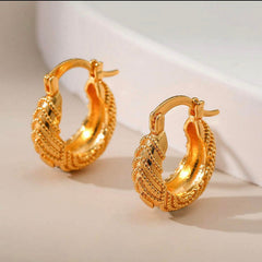 18K Saudi Gold Pawnable French Earrings