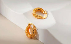 18K Saudi Gold Pawnable French Earrings