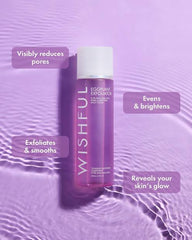 Huda Beauty- WISHFUL Eggplant Exfoliator: 9.5% AHA, BHA & PHA Pore Clarifying Daily Toner 200ml