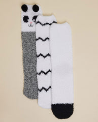 R&B 3 Pack Printed Winter Socks Black