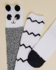 R&B 3 Pack Printed Winter Socks Black