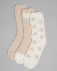 R&B 3 Pack Printed Winter Socks Beige (FREE SIZE)