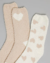 R&B 3 Pack Printed Winter Socks Beige (FREE SIZE)