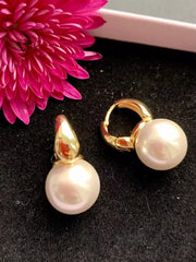 Waterproof 18K Gold-plated Stainless Steel Pearl Earrings