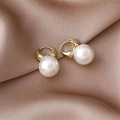 Waterproof 18K Gold-plated Stainless Steel Pearl Earrings